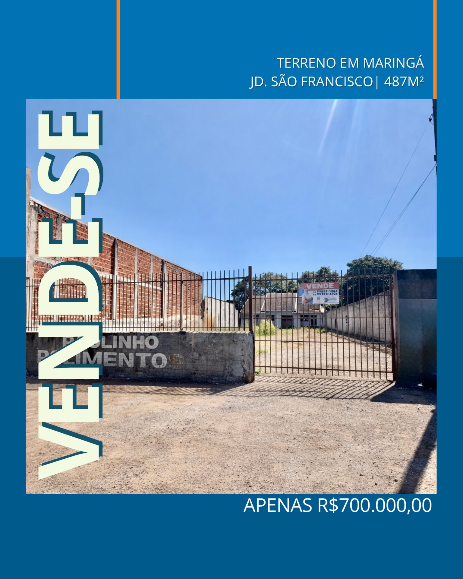 Terreno no Pq. Res. Tuiuti📍